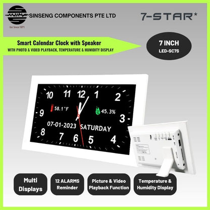 7 Inch Digital Calendar Clock Smart Monitor | LED-SC7S