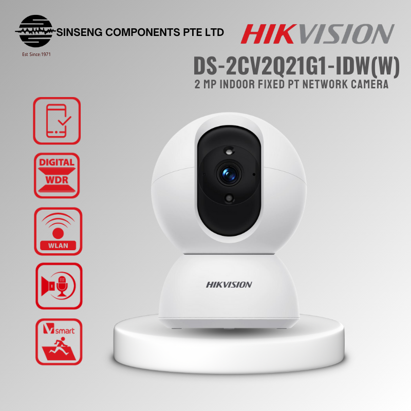 Hikvision Q1 Wifi 2MP Indoor Fixed PT Network Camera | DS-2CV2Q21G1-IDW(W)
