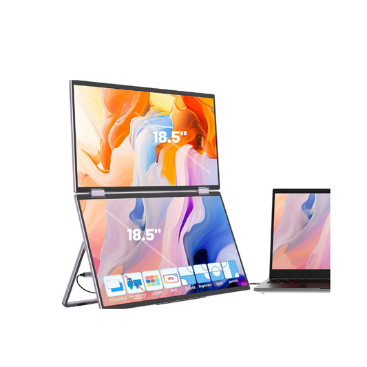 18.5" Portable Dual Screen IPS Monitor | Type-C | LED-DS1850-2