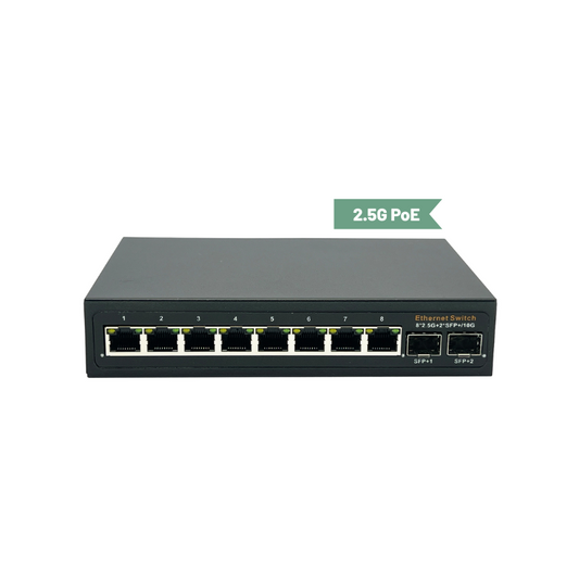8-Port 2.5G PoE Switch with 2× 10G SFP | POE-25G802-220 (220V)