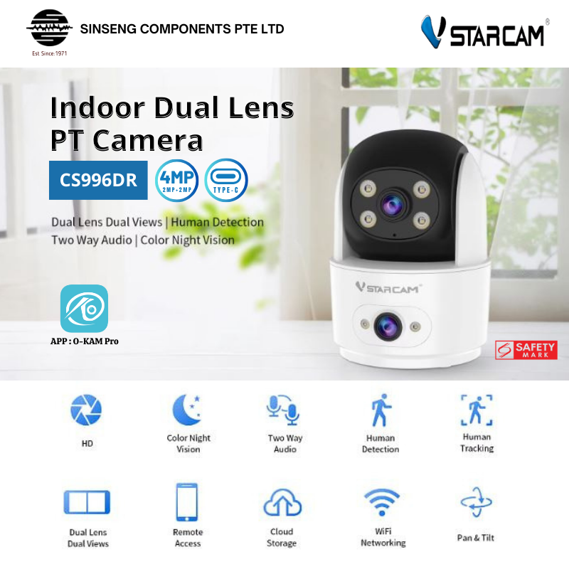 4MP Dual Lens WiFi Camera | Two-Way Audio | VS-CS996DR
