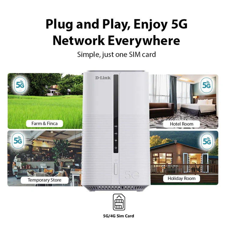 D-Link DWR-BE7200G 5G NR Wi-Fi 7 BE7200 Multi-Gigabit Router with VoLTE & VoNR | DL-DWR-BE7200G