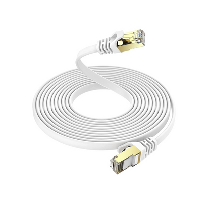 Cat 7 Gigabit Ethernet Flat Network Cable | 2m to 50m | White
