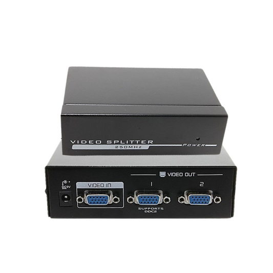 2-Way VGA Splitter | Distributes Video to LCD, PC, Projector Screens, 250MHz | VD02