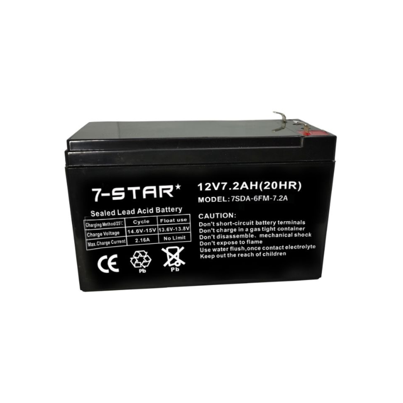 7.2AH 12V Sealed Rechargeable Lead Acid Battery (20HR) | 7SDA-6FM-7.2A