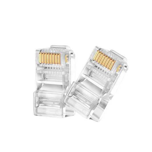 100PCS RJ45 Passthrough Gold Plated Connector for CAT6 UTP | RJ45-PT1.10