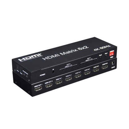 4K 6x2 HDMI 2.0 Matrix Switch | 4K@60Hz, UHD HDR, HDCP 2.2 | HM602M