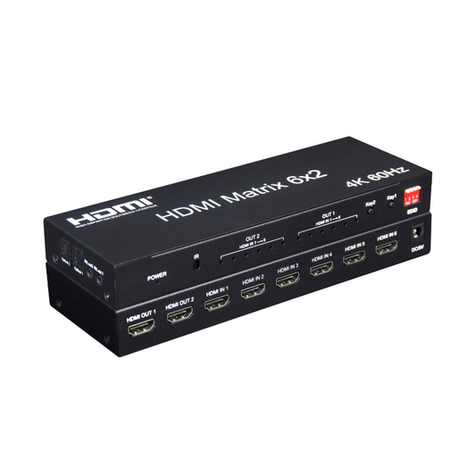4K 6x2 HDMI 2.0 Matrix Switch | 4K@60Hz, UHD HDR, HDCP 2.2 | HM602M
