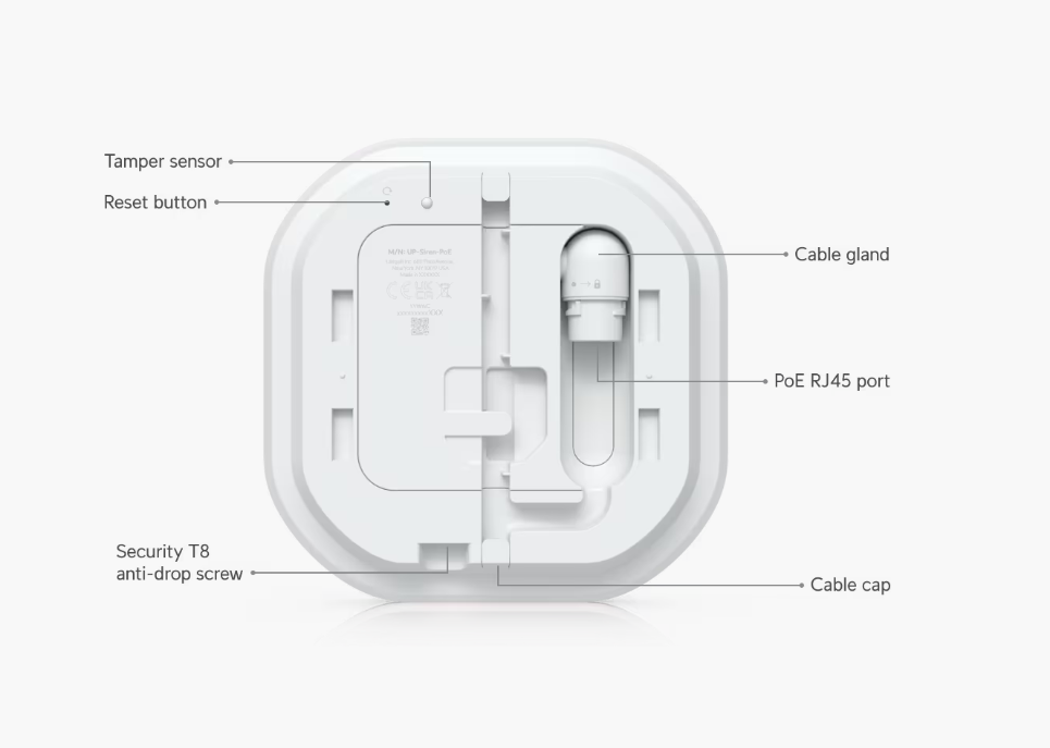 Ubiquiti UniFi UP-Siren-PoE – PoE Smart Siren with RGBW Light Ring