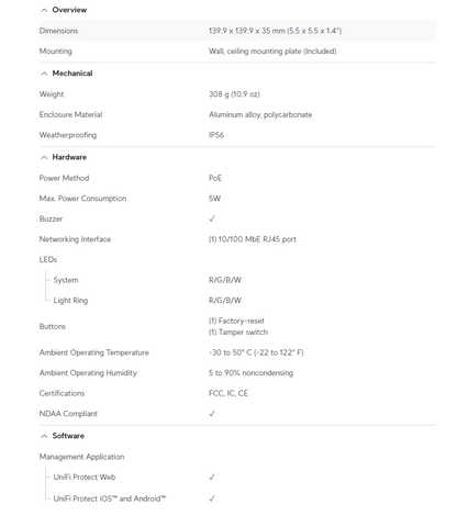 Ubiquiti UniFi UP-Siren-PoE – PoE Smart Siren with RGBW Light Ring