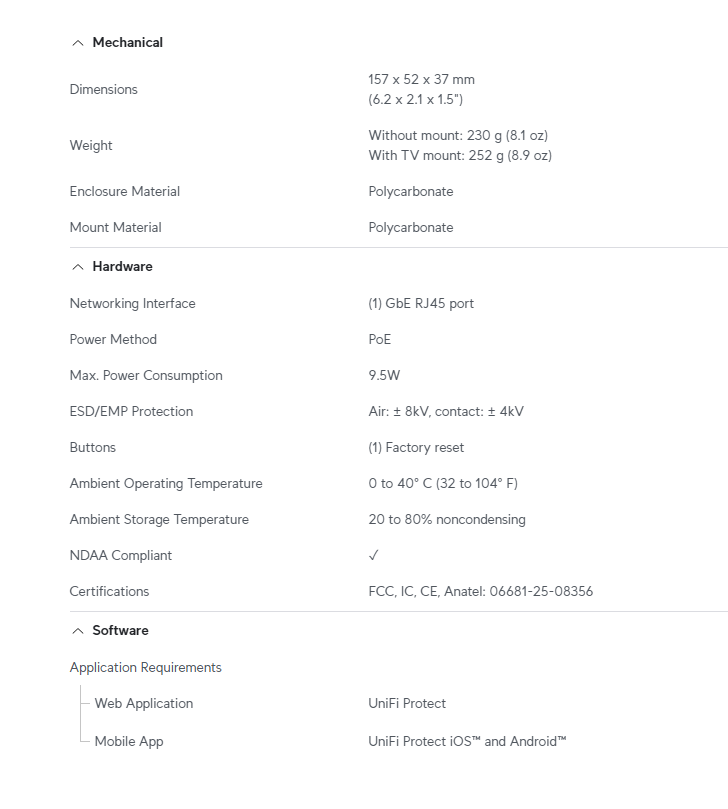 Ubiquiti Unifi UFP-VIEWPORT Protect UFP Viewport