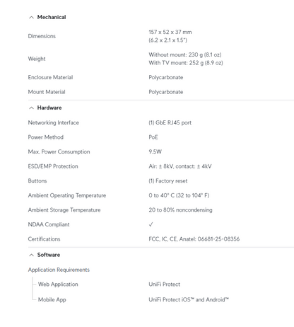 Ubiquiti Unifi UFP-VIEWPORT Protect UFP Viewport