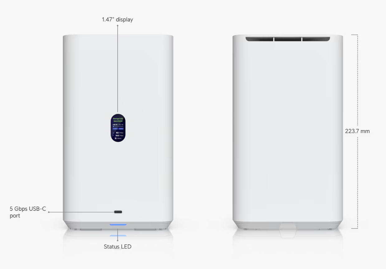 UNAS 2-Bay 2.5GbE USB-C POE++ Tower NAS | White | UNAS-2