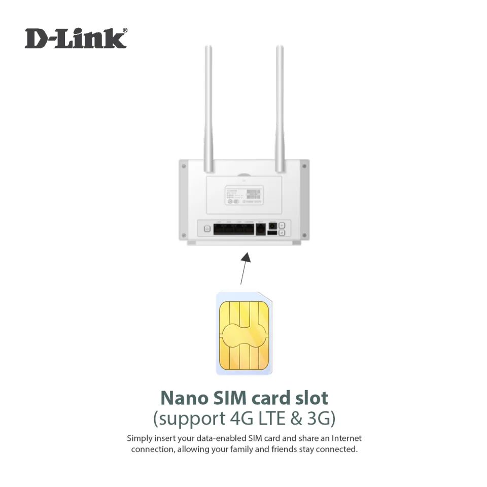 D-Link DWR-M972V 4G LTE Cat 7 AC1200 Dual-Band Gigabit WiFi Router with RJ11 | DL-DWR-M972V