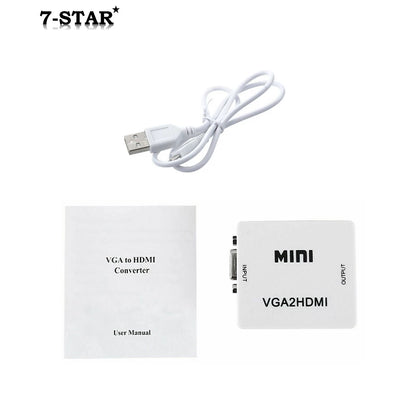 Mini VGA to HDMI Converter Adapter with Audio | 1080P | VGAHDMI