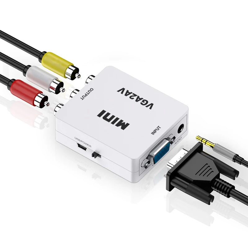 VGA to AV/RCA/BNC Converter Adapter | 1080P PC to TV | VGAAV