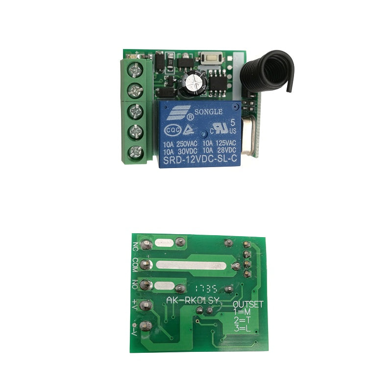 433MHz Door Access RF Transmitter 2PCS with 12V 1CH Relay Receiver | KEY-ZFK1-1-433MHZ-2