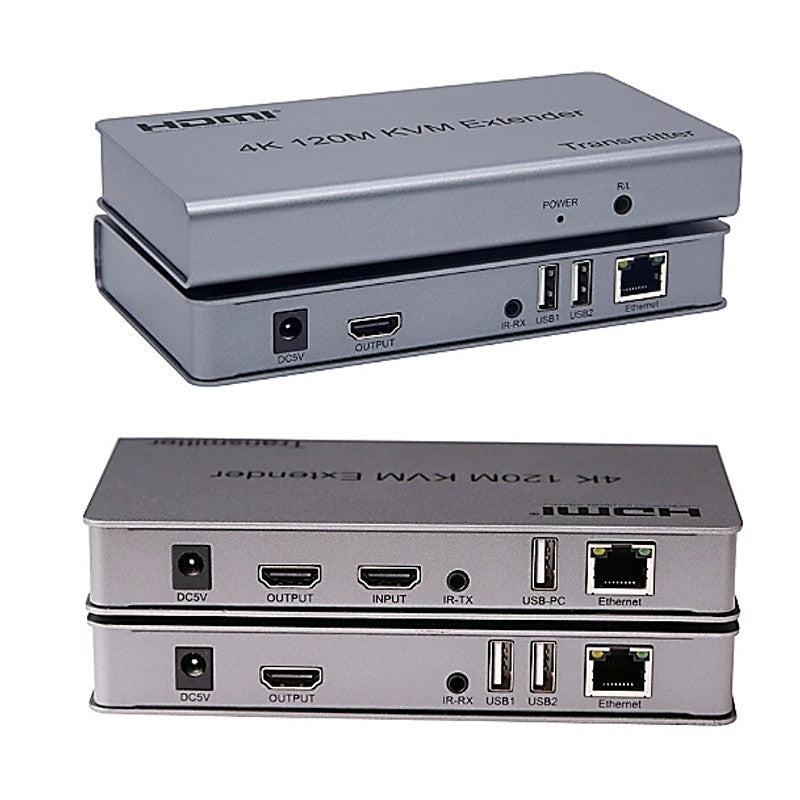 120m HDMI KVM Extender over Ethernet | USB for Keyboard | KVM-E120