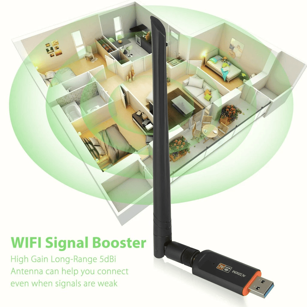 1300Mbps Dual Band USB WiFi Adapter with 5dBi Antenna | USB 3.0 | USB-DB1300