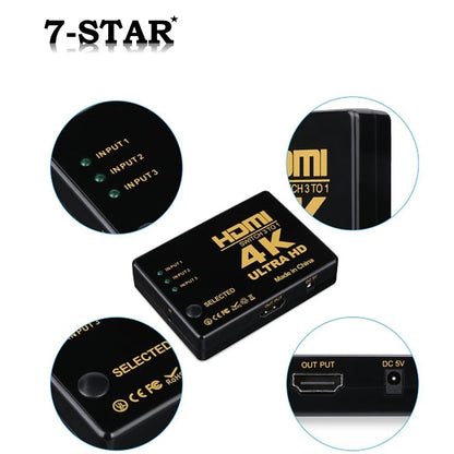 3x1 HDMI Switcher 4K/1080P – 3-in-1 HDMI Hub Splitter for TV | HS301