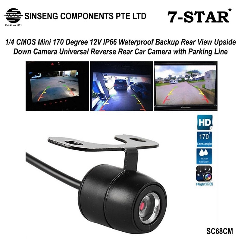 Car Rear Camera with Wide-Angle & Reverse Parking Line | SC68CM