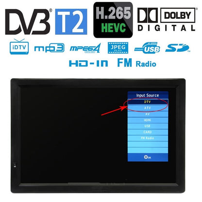 15.4” TFT-LED TV Portable Player, DVBT-T2, HDMI/USB/SD | LED1540