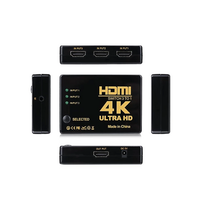 3x1 HDMI Switcher 4K/1080P – 3-in-1 HDMI Hub Splitter for TV | HS301