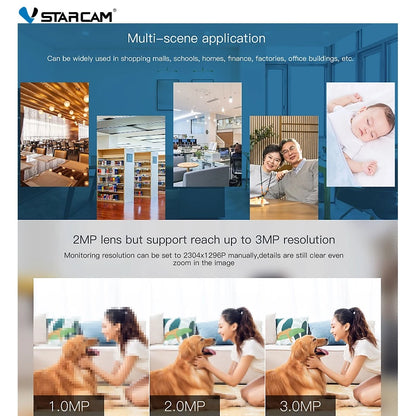 3MP WHITE Vstarcam Wireless IP Camera Wide-Angle CCTV  | C24S