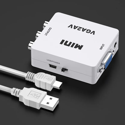 VGA to AV/RCA/BNC Converter Adapter | 1080P PC to TV | VGAAV