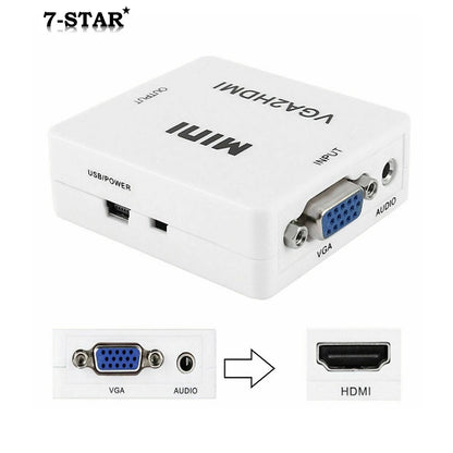 Mini VGA to HDMI Converter Adapter with Audio | 1080P | VGAHDMI