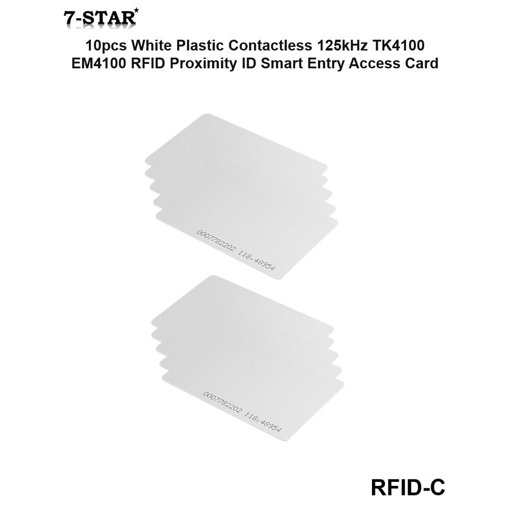 (10PCS) 125kHz RFID Proximity Cards for Door Access & Biometric Control System | RFID-C
