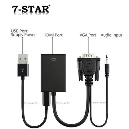 VGA to HDMI Adapter Converter with Audio Cable | VGHD-A