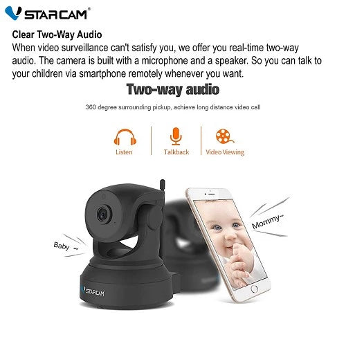 3MP Wireless WiFi IP Camera with IR-Cut Night Vision, 2-Way Audio CCTV Camera | C82R