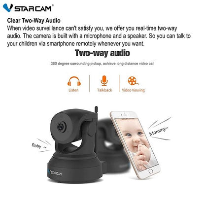 3MP Wireless WiFi IP Camera with IR-Cut Night Vision, 2-Way Audio CCTV Camera | C82R