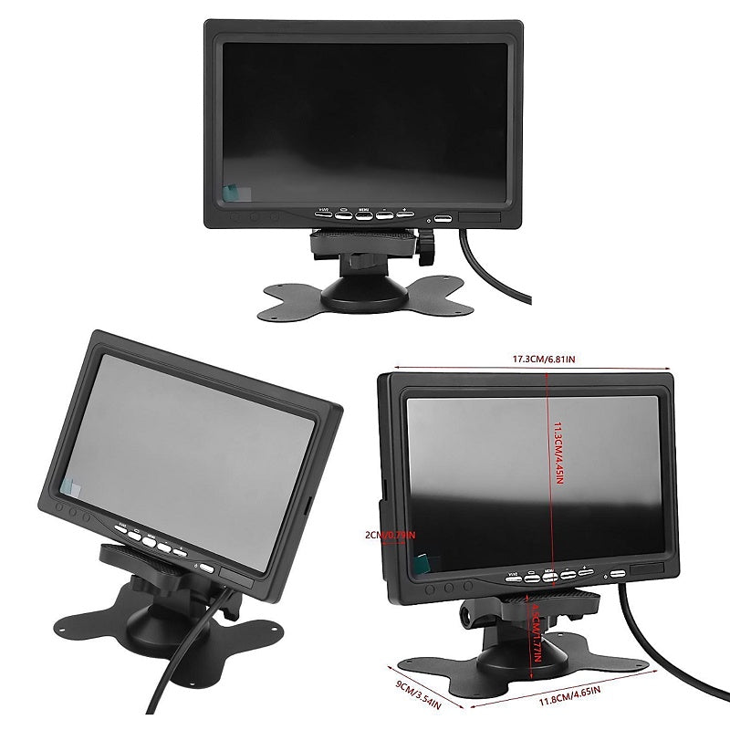 7" IPS Monitor with 2 BNC/AV/RCA for CCTV & Vehicles (DC9-36V) | LCD700