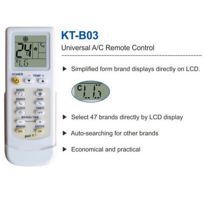 Universal Aircon Remote Control for All ACs (Auto-Search) | KT-B03