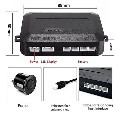 4PCS DC12-24V Reverse Sensor System with LED Display & Warning | VPS-4