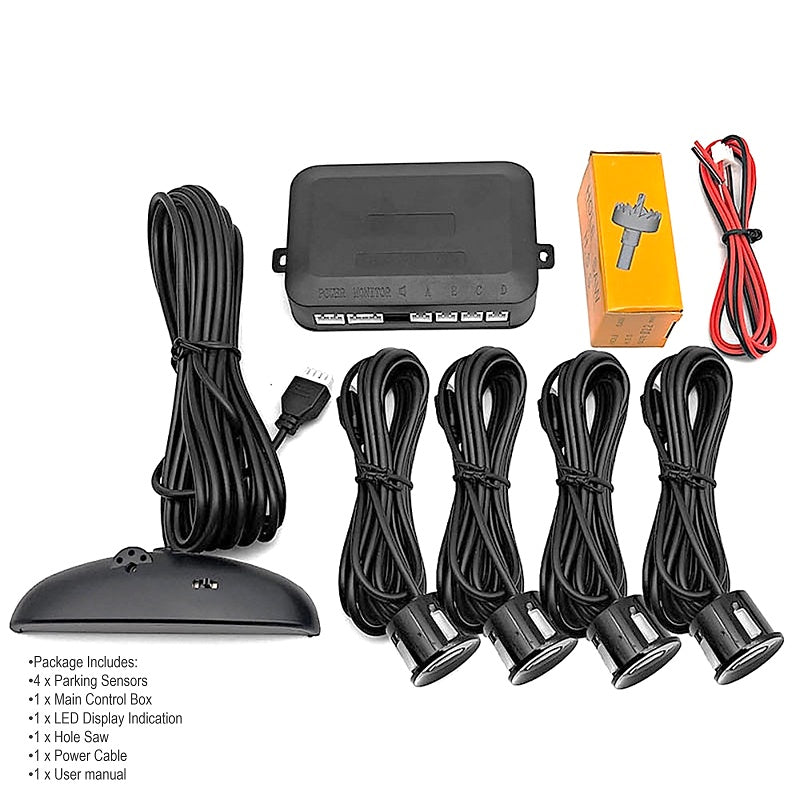 4PCS DC12-24V Reverse Sensor System with LED Display & Warning | VPS-4