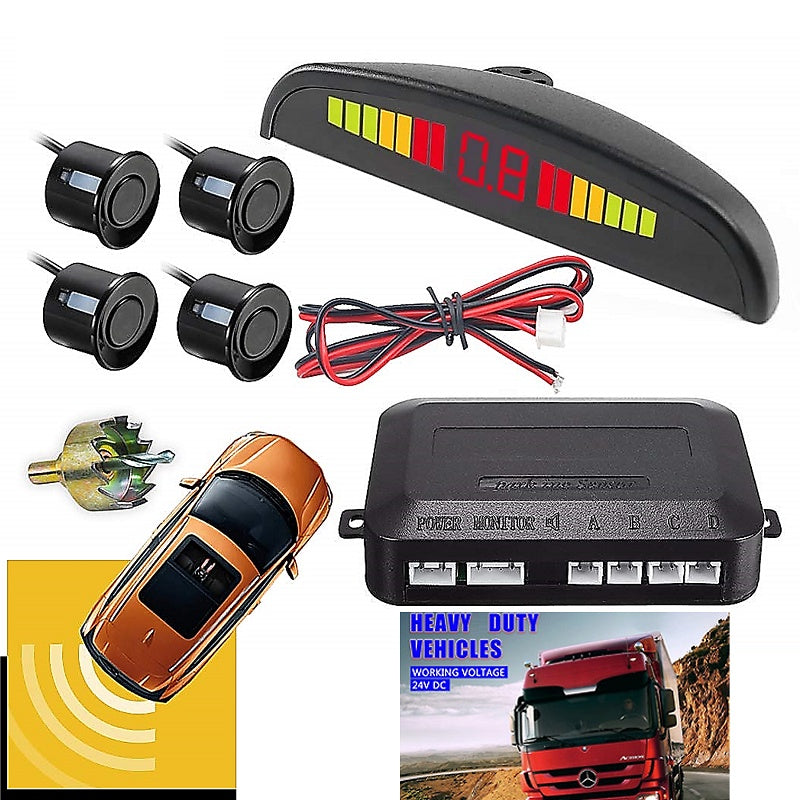 4PCS DC12-24V Reverse Sensor System with LED Display & Warning | VPS-4