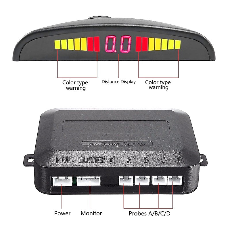 4PCS DC12-24V Reverse Sensor System with LED Display & Warning | VPS-4