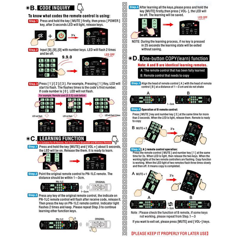 Universal Remote for All Panasonic TVs (Smart Function) | RMPN1