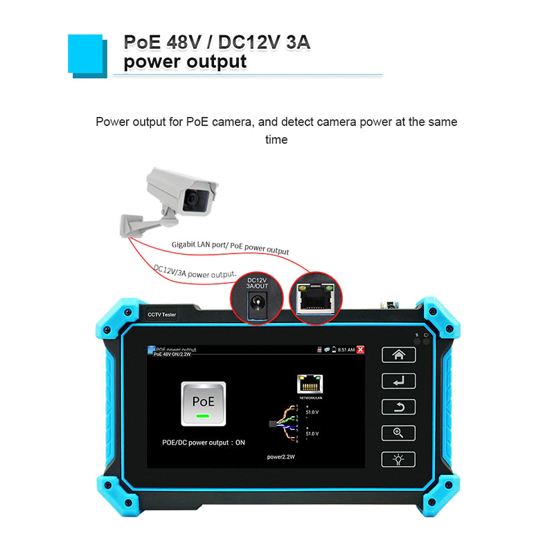 4K 5.4'' Touch Screen CCTV Tester with Cable Tracer | CT5400U-CT