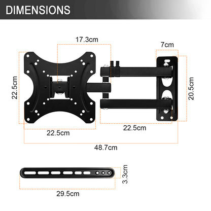 26” to 55” Tilt Wall Mount VESA TV/Monitor Bracket | Max Weight: 30KG | Model: TVB-C37