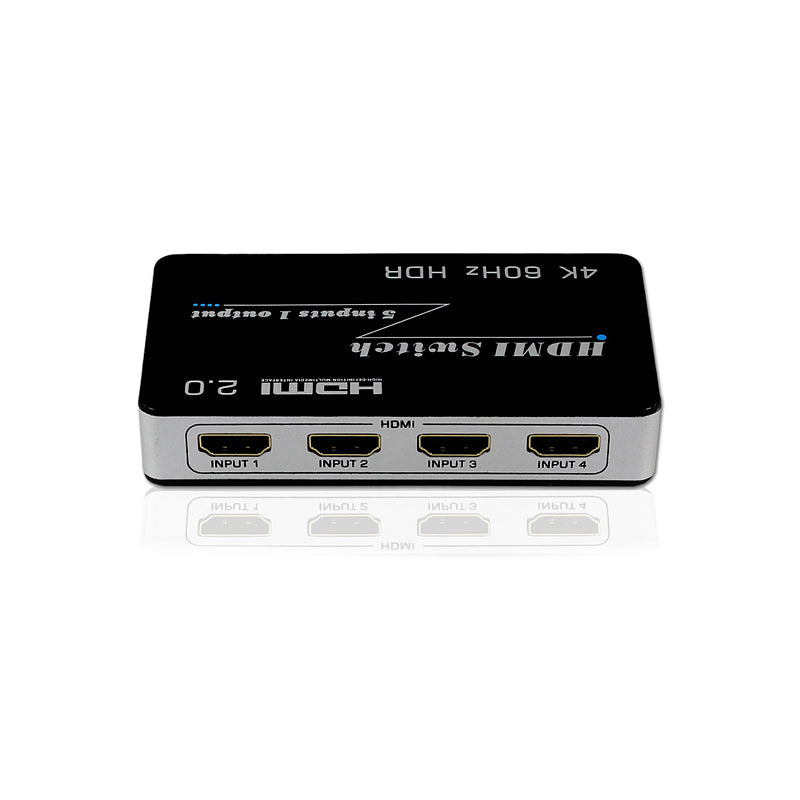 5x1 HDMI Switch 4K 1080P | 5-Port HDMI Switcher with Remote Control | HS51-4K