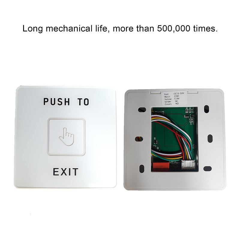 Door Release Push-to-Exit Button for Access (White) | DA-ECF01-W