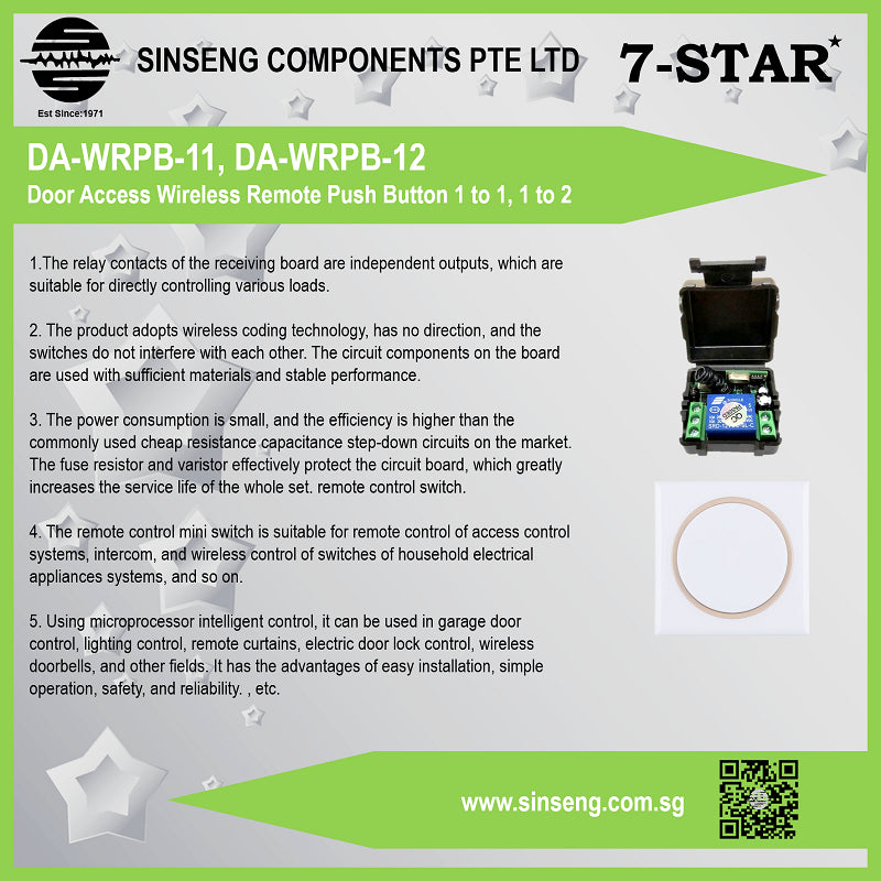 Wireless Remote Push Button for Door Access – Single or Dual Button Options | DA-WRPB-11 / DA-WRPB-12
