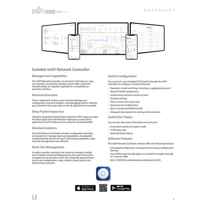 Ubiquiti UniFi 24 Port PoE Switch 95W | UBQ-USW-24-POE