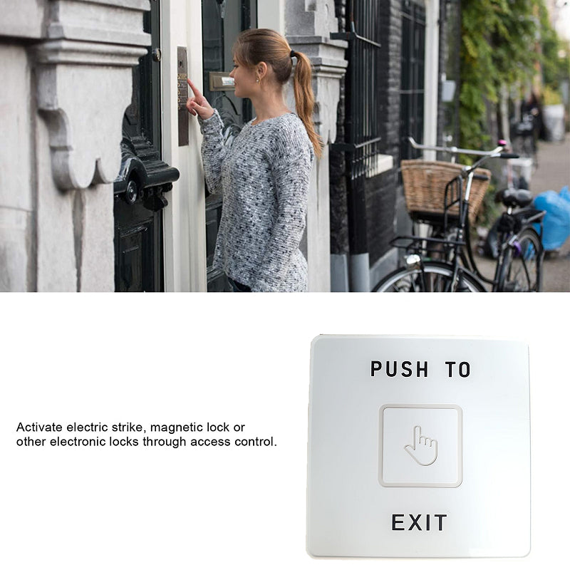 Door Release Push-to-Exit Button for Access (White) | DA-ECF01-W