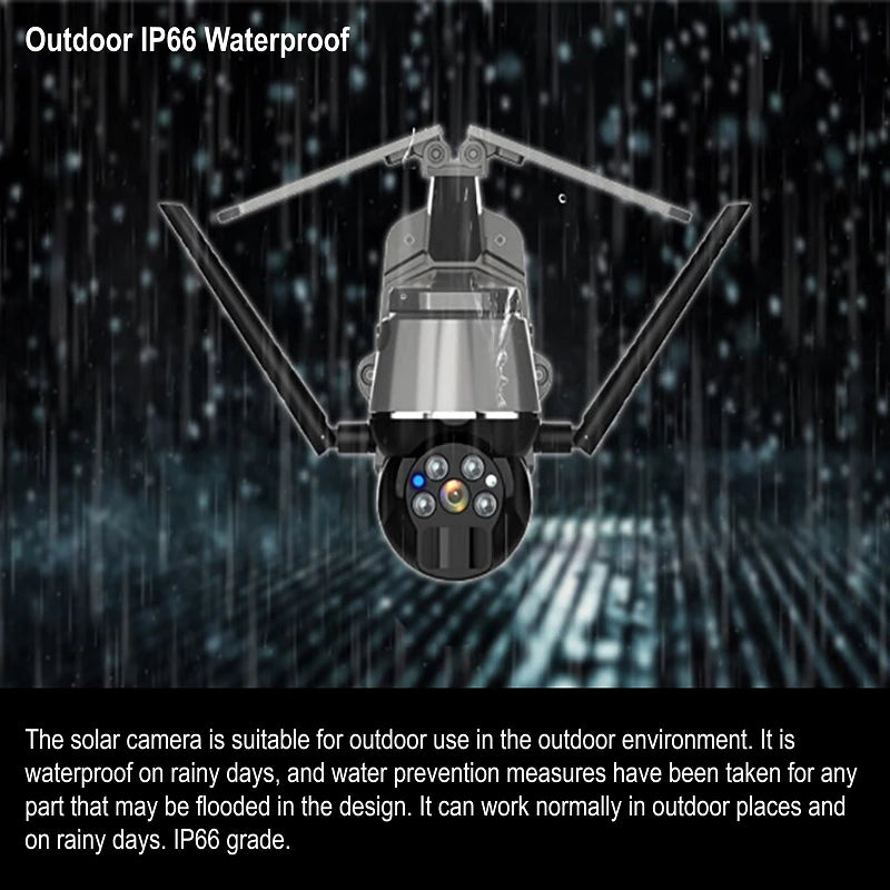 4MP PTZ Solar IP Camera for 24/7 Surveillance | Q7 4G/WIFI