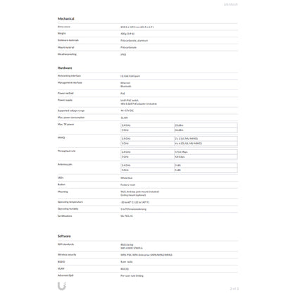UbiQuiti U6-MESH UniFi 6 4x4 WiFi 6 Access Point Designed for Mesh Applications U6 MESH